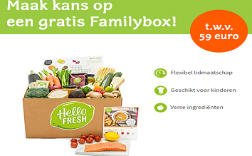 Win een HelloFresh box en prijzen. Familybox, Original Box of Veggie